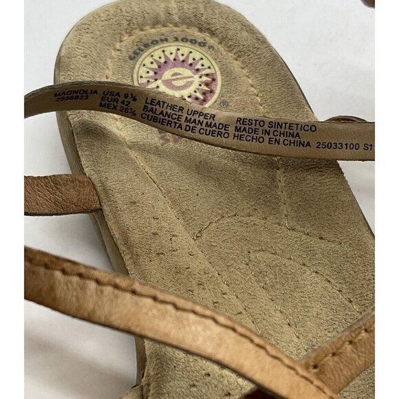 EARTH SPIRIT Gelron 2000 Magnolia Brown Leather Strappy Sandals Women's Sz 9.5 - Picture 8 of 9